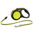 Flexi Neon Classic Рулетка чёрная с тросом 5 м до 12 кг