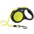 Flexi Neon Classic Рулетка чёрная с лентой 3 м до 12 кг