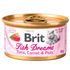Влажный корм для кошек и котят Brit Сare Fish Dreams Кусочки тунца с морковью и горошком в соусе 80 г